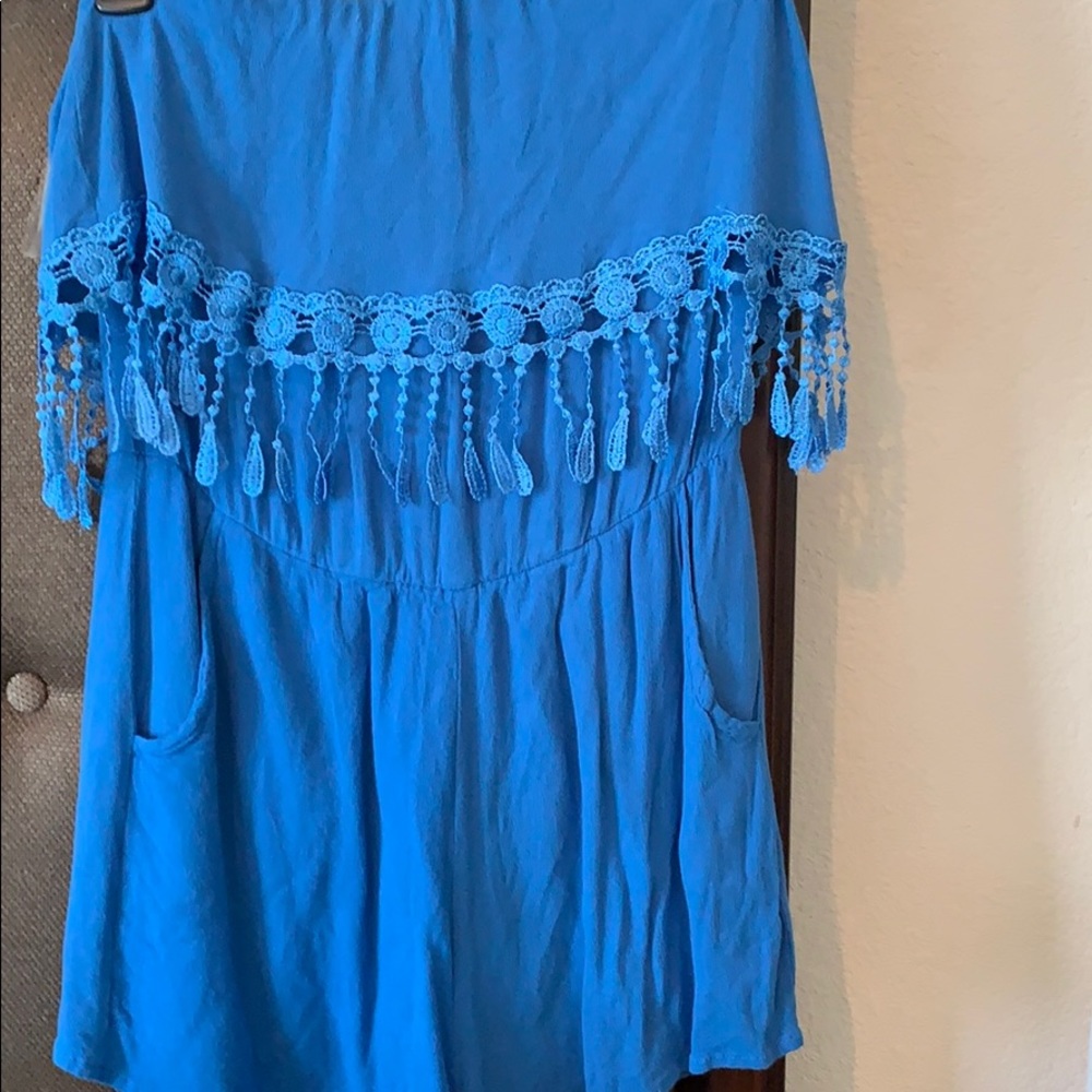 Strapless blue romper - Picture 1 of 1